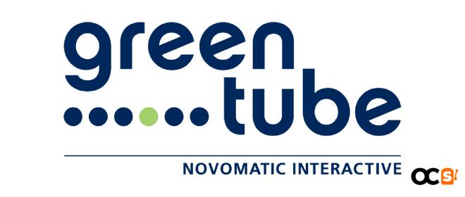 blue, white und green greentube und novomatic logo